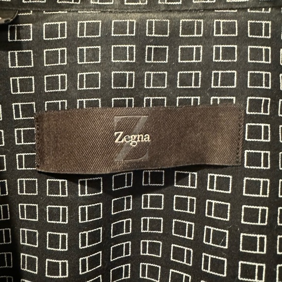 Z Zegna Men's Geometric Button Down Dress Shirt / 43 - Picture 5 of 11